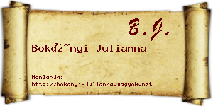 Bokányi Julianna névjegykártya
