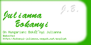 julianna bokanyi business card